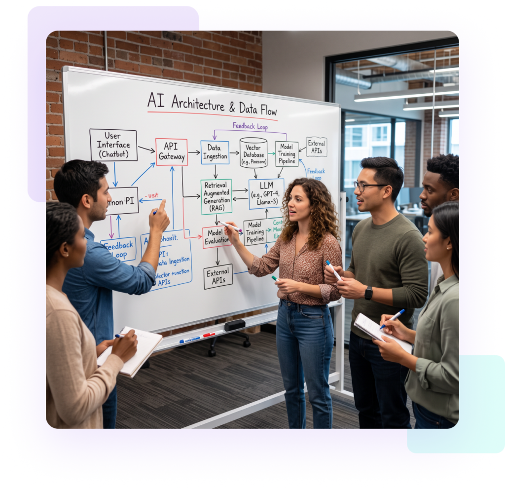 Image of people talking about AI Data Flows