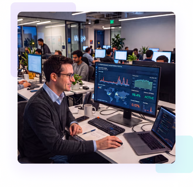 IT Guy Monitoring AI Spemd